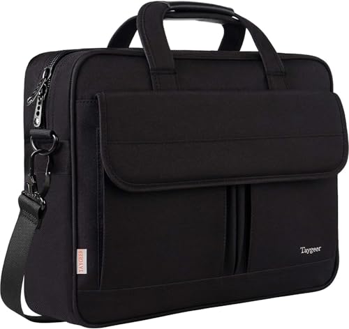 Taygeer Laptop Bag 15.6 Inch, Business Briefcase Gifts for Men Women, Black